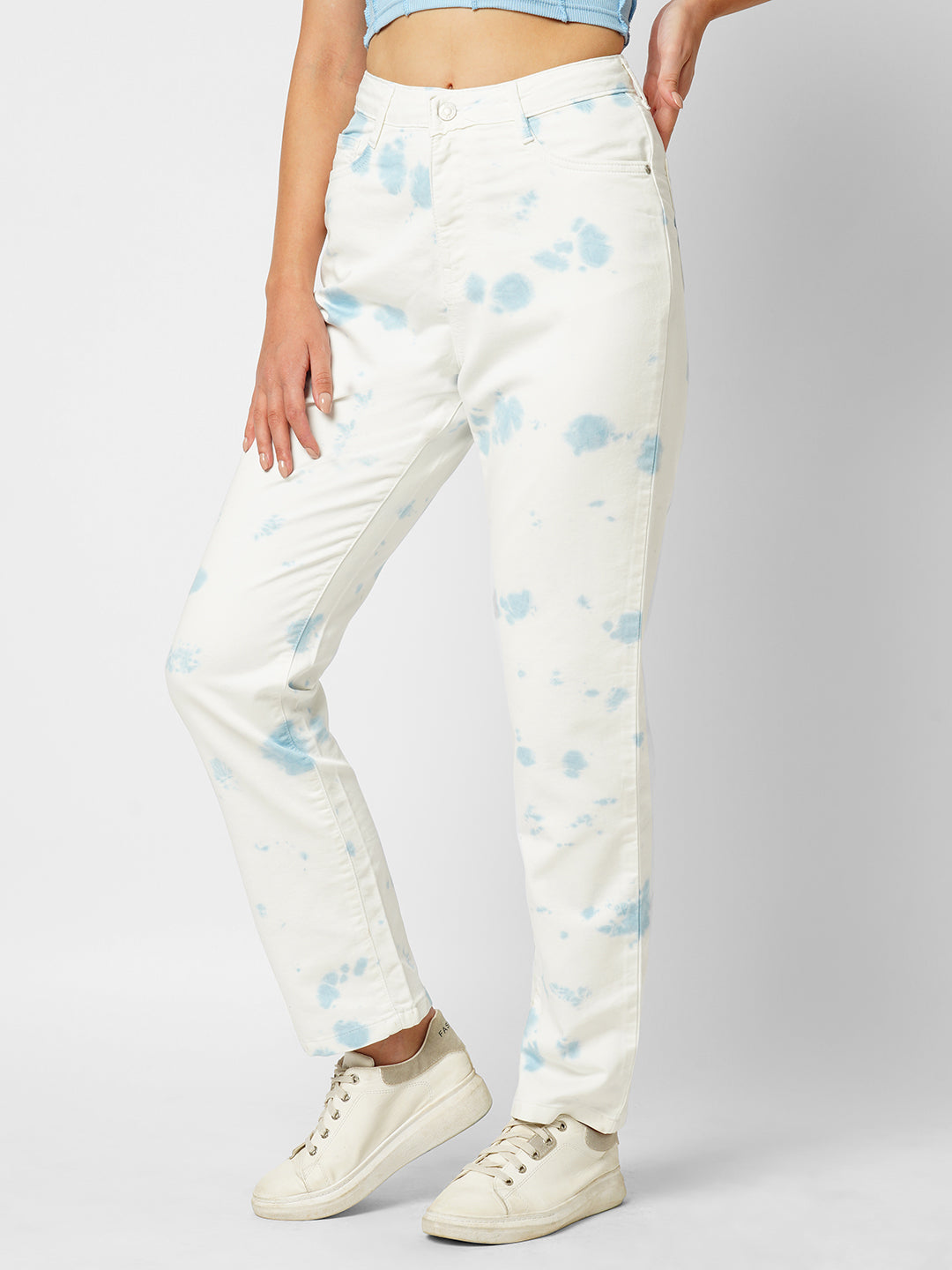 Women White High-Rise Straight Fit Jeans