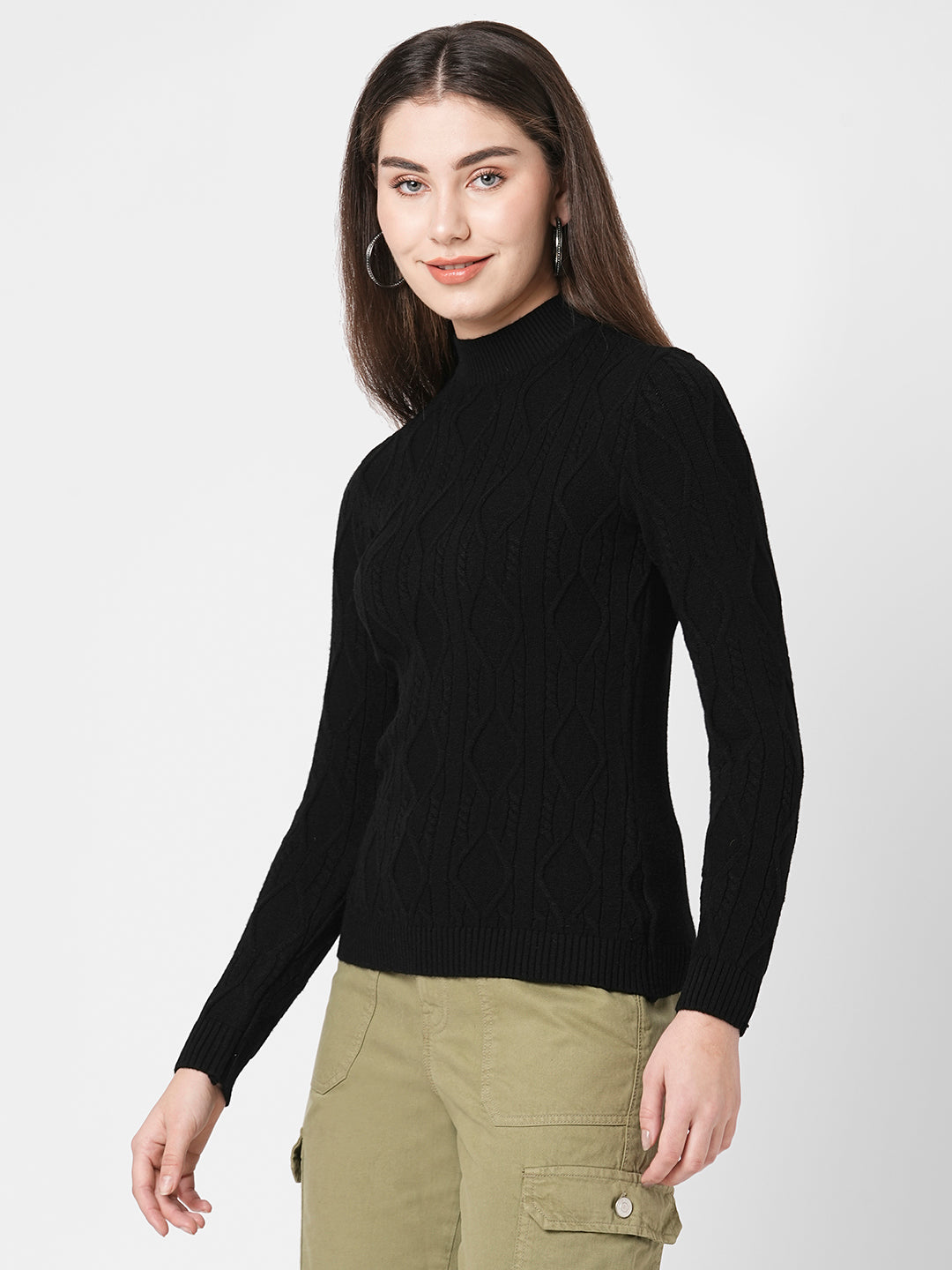 Women Turtle Neck Long Sleeves Sweater