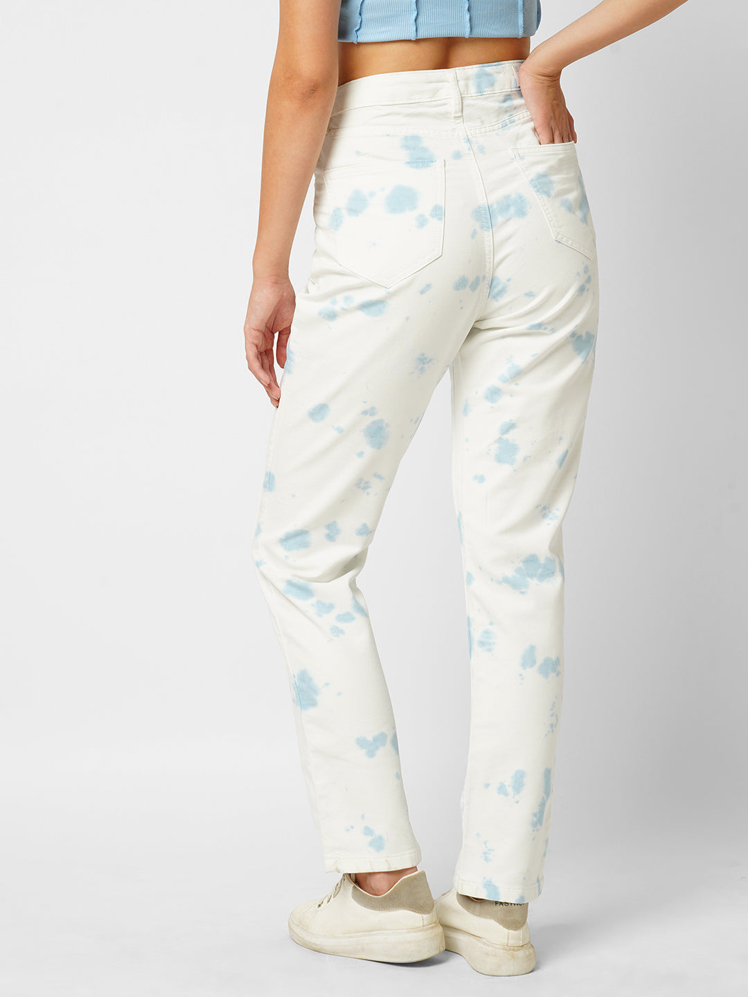 Women White High-Rise Straight Fit Jeans
