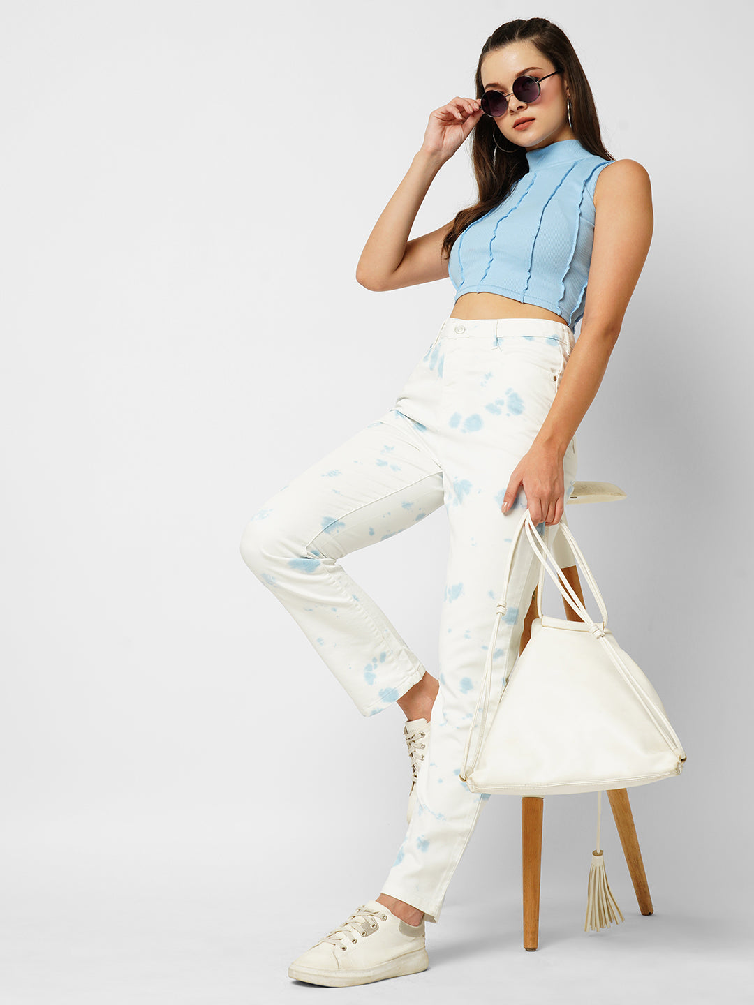 Women White High-Rise Straight Fit Jeans
