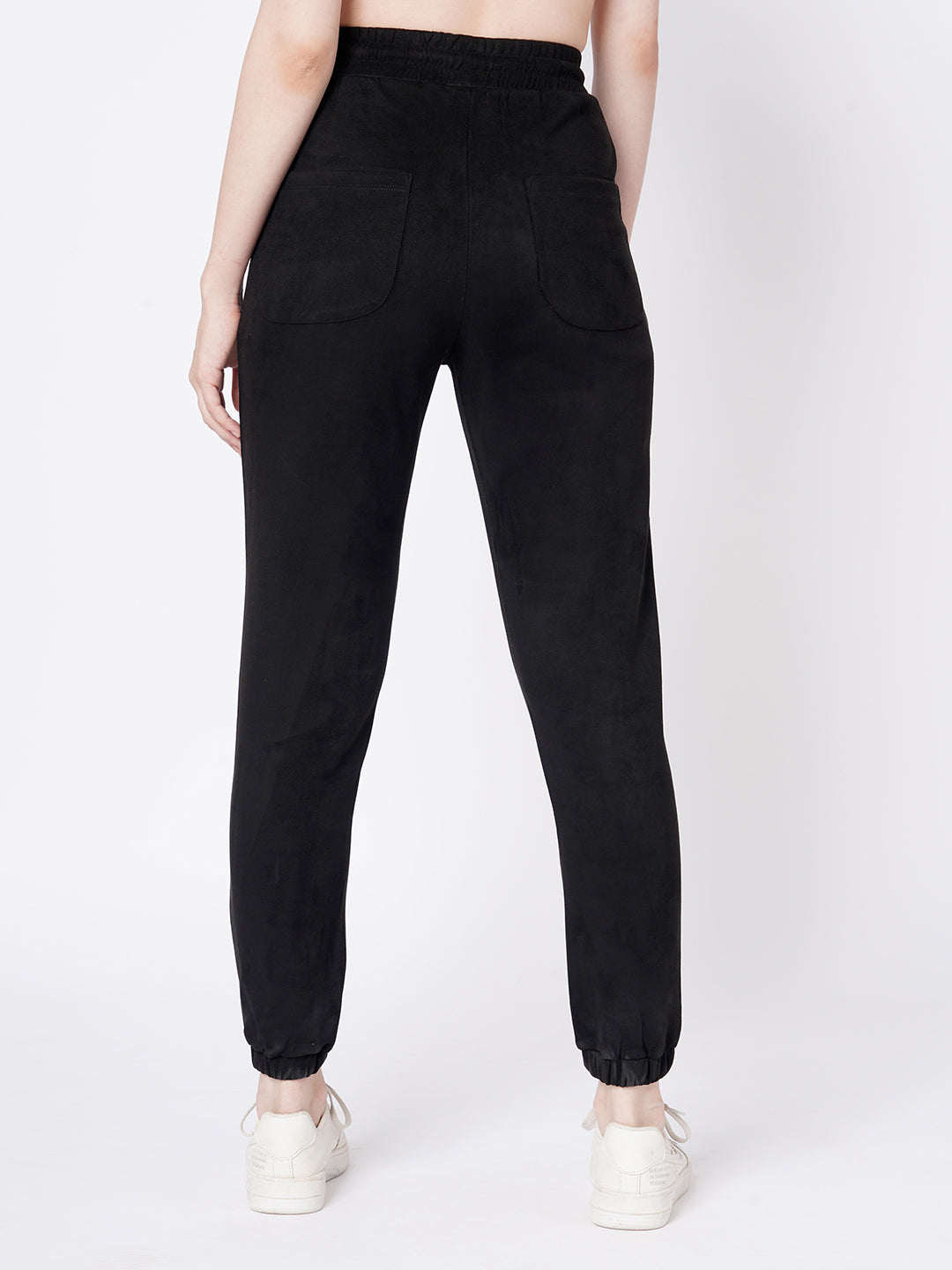 Women Black High-Rise Joggers