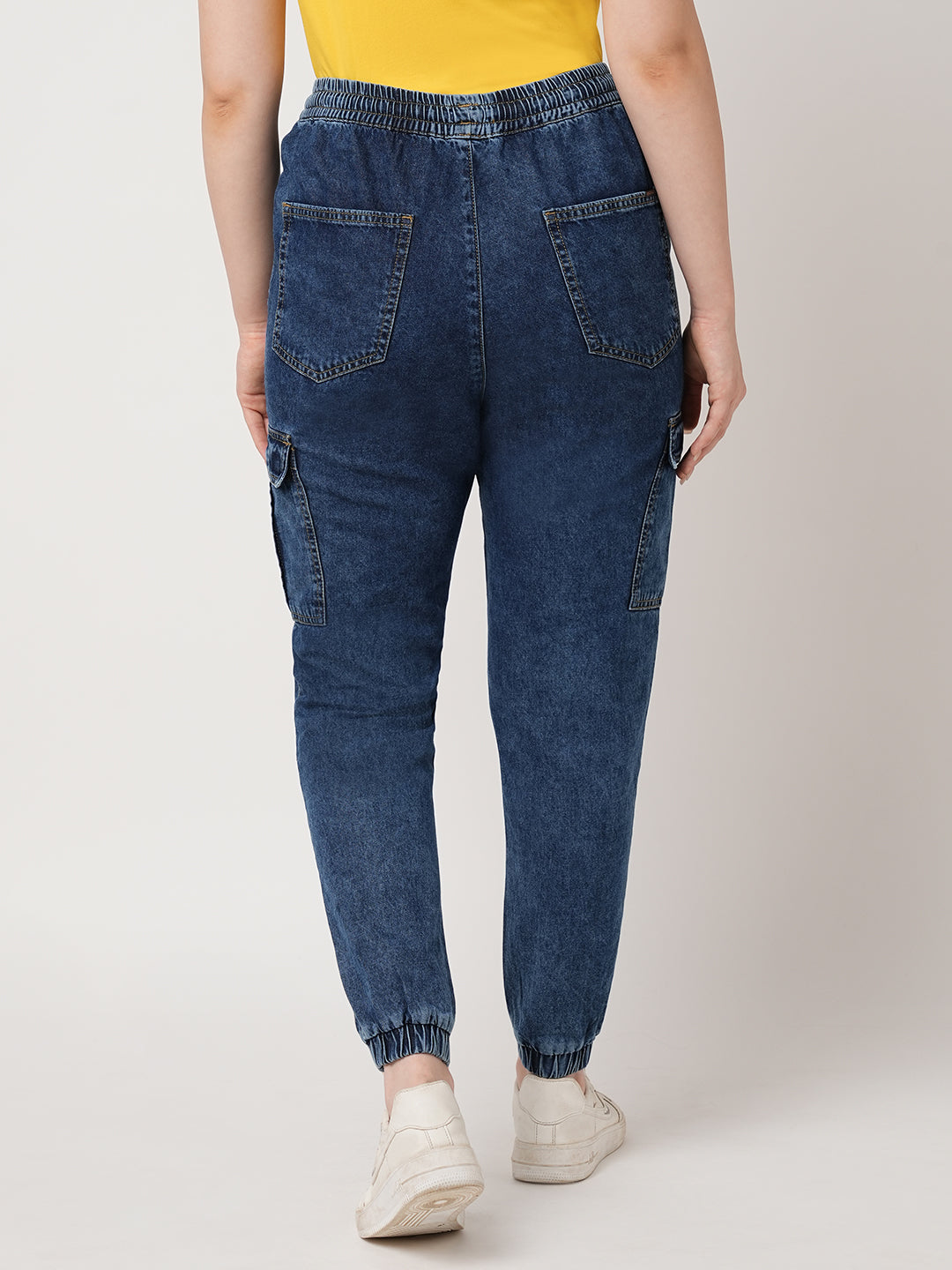 Women Blue Mid-Rise Skinny Joggers