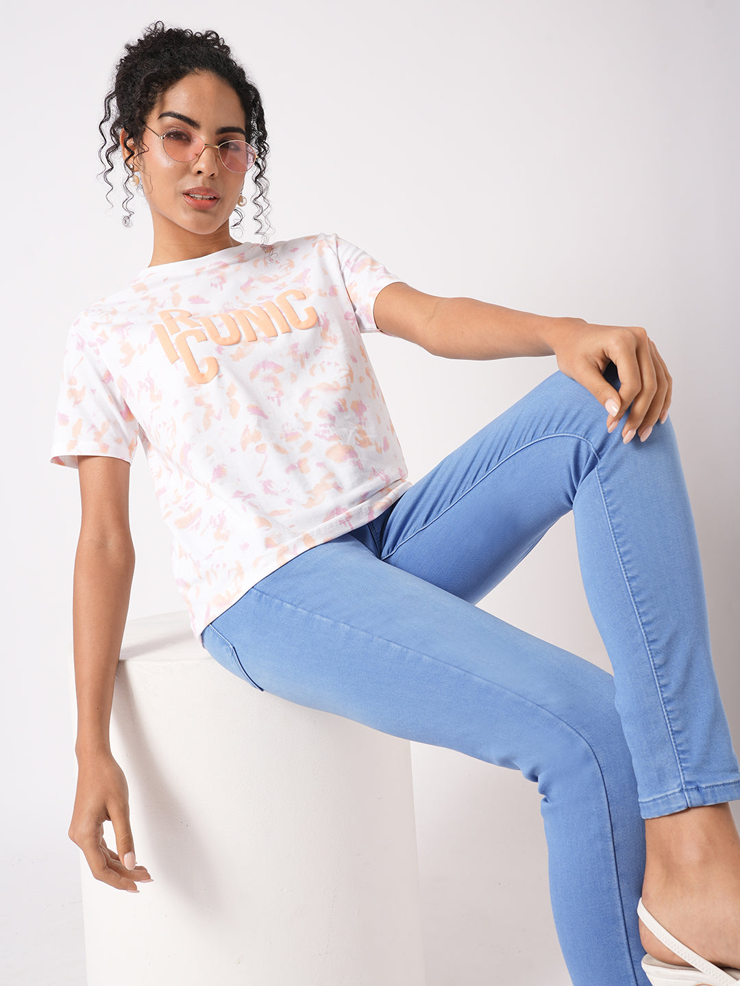 Women Tie & Dye Graphic Slim Tees