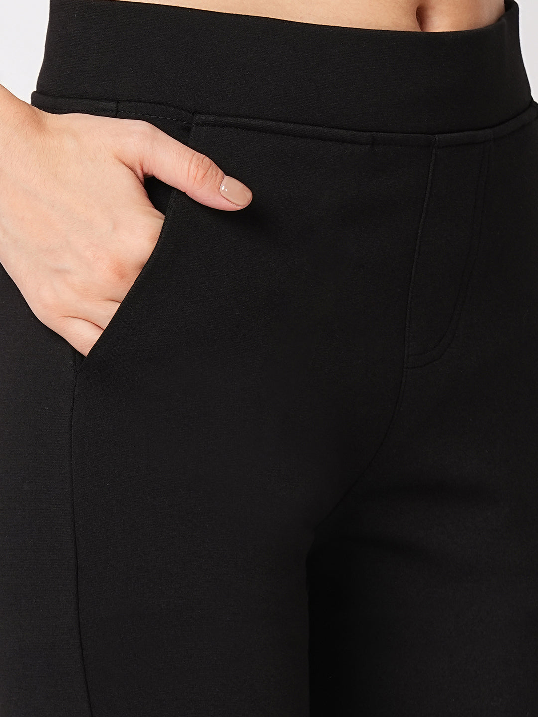 Women High-Rise Mini Flare Treggings
