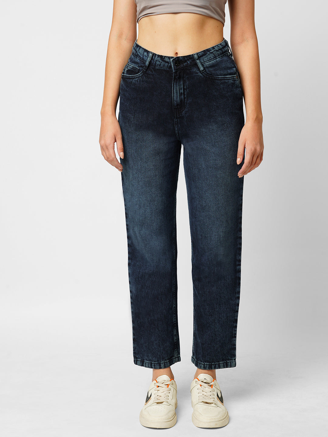 Women High-Rise Loose Straight Jeans