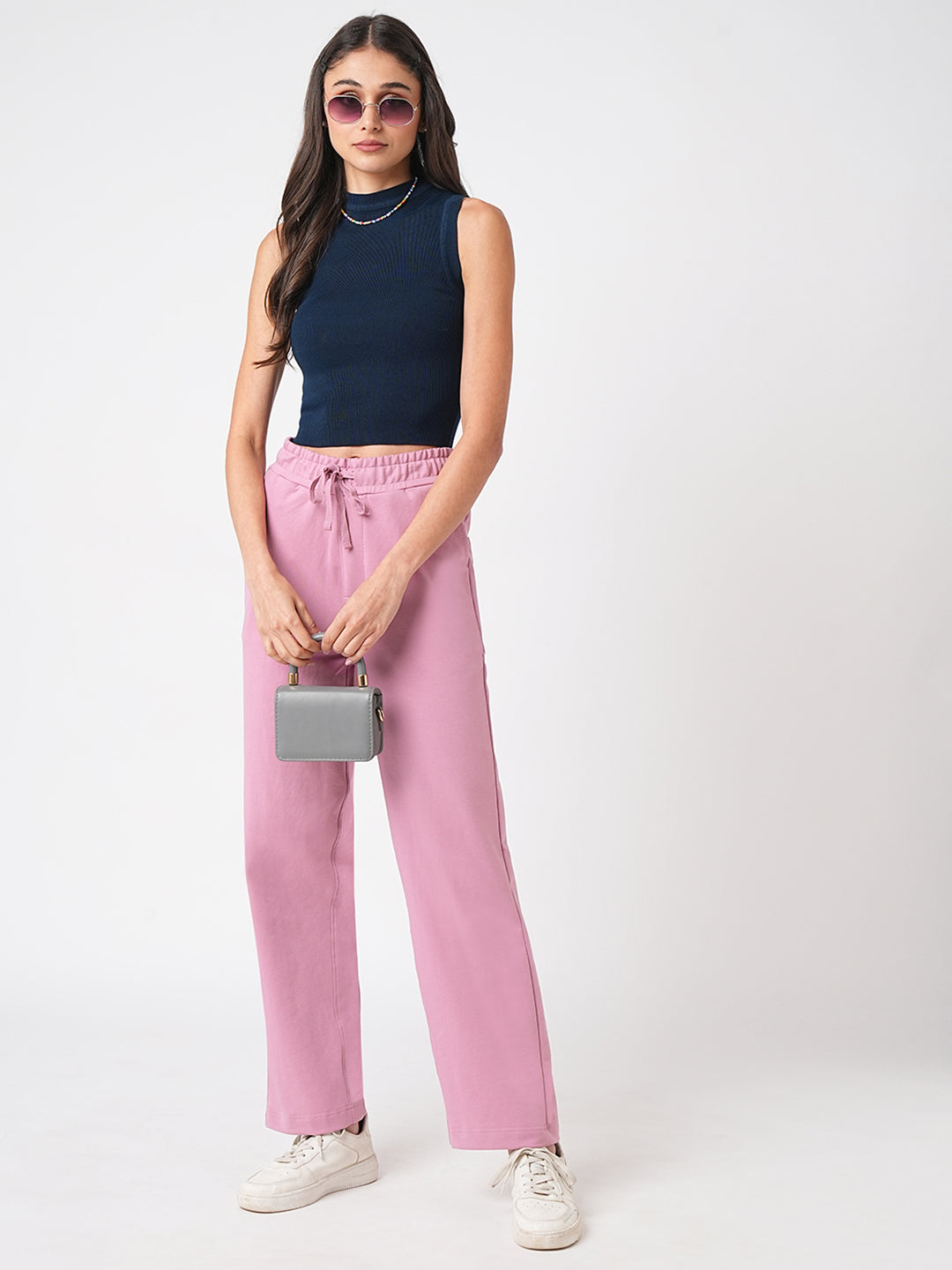 Women Dusty Pink High-Rise Athleisure
