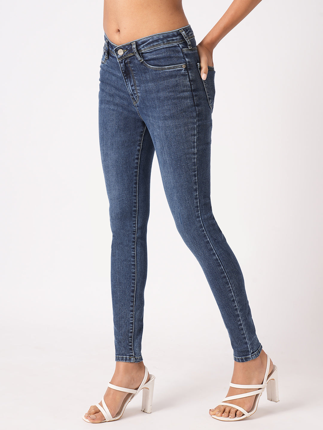 Women Blue High-Rise Skinny Jeans