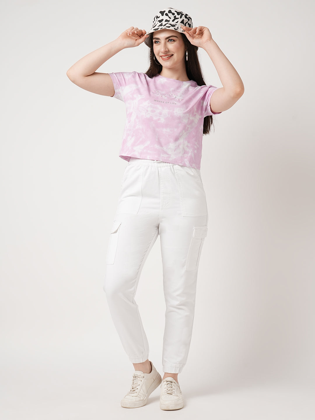 Women White Mid-Rise Joggers