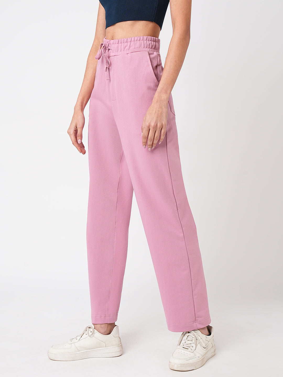 Women Dusty Pink Mid-Rise Athleisure