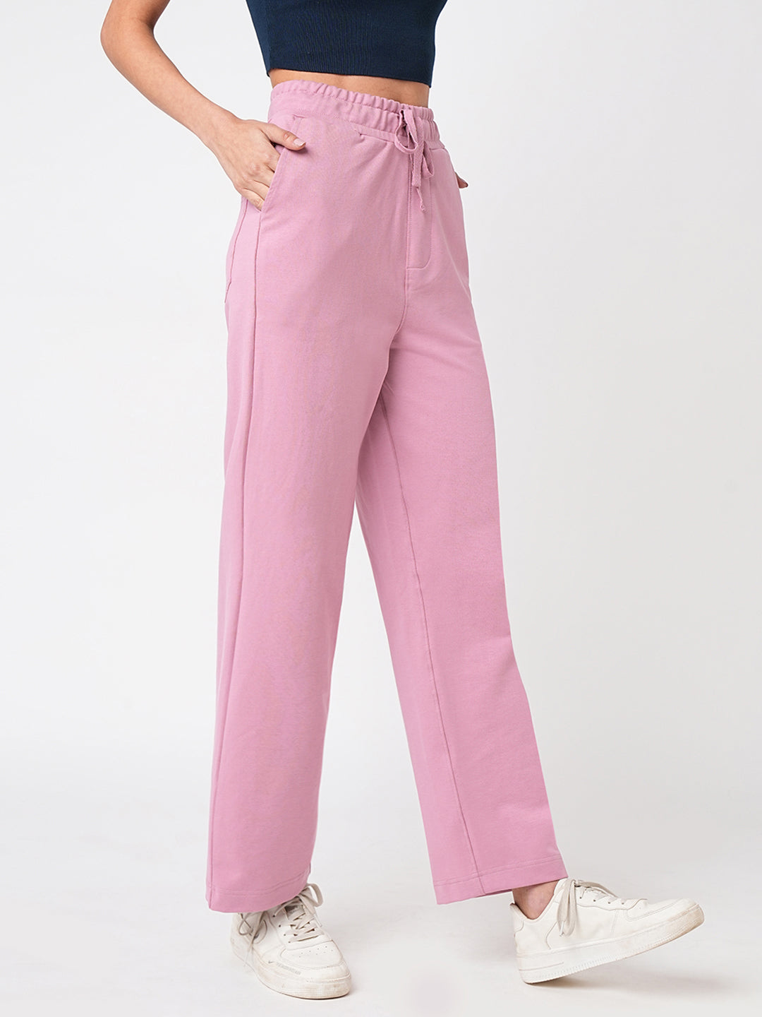 Women Dusty Pink Mid-Rise Athleisure