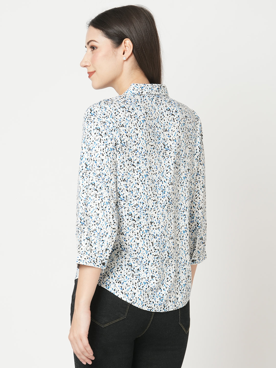 Women Galaxy Print Slim Fit Shirt
