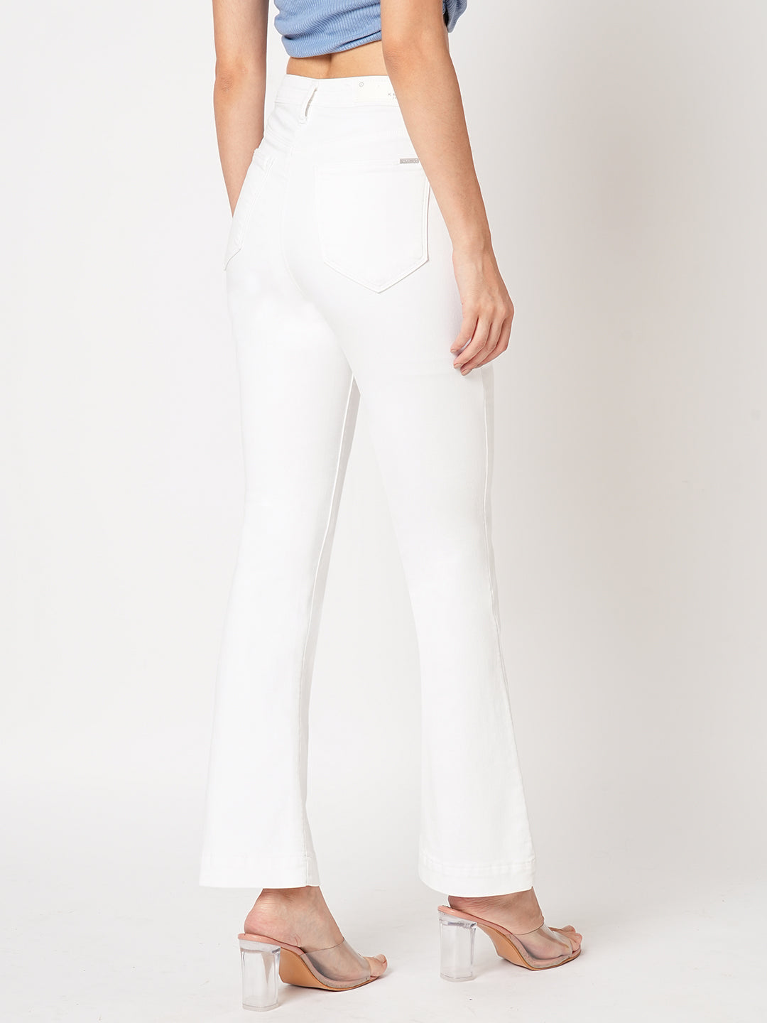 Women High-Rise Mini Flare Jeans