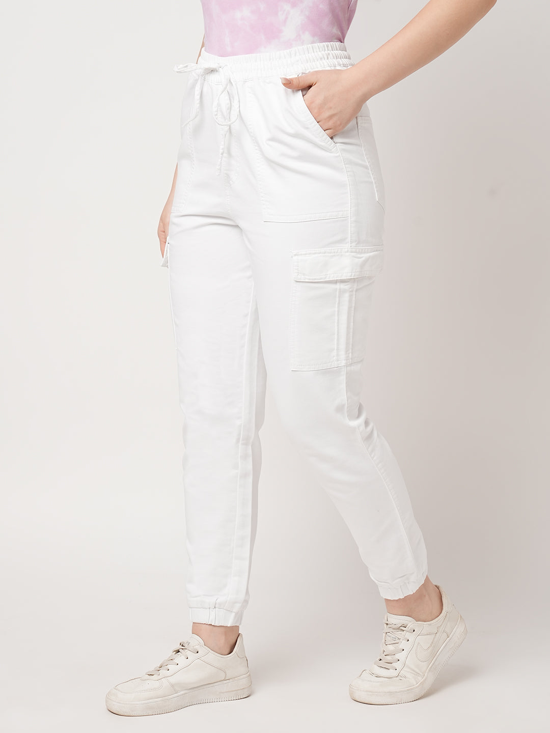 Women Solid High-Rise Joggers