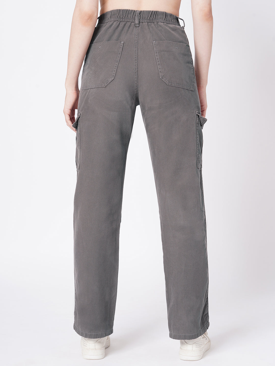 Women Grey High-Rise Cargo