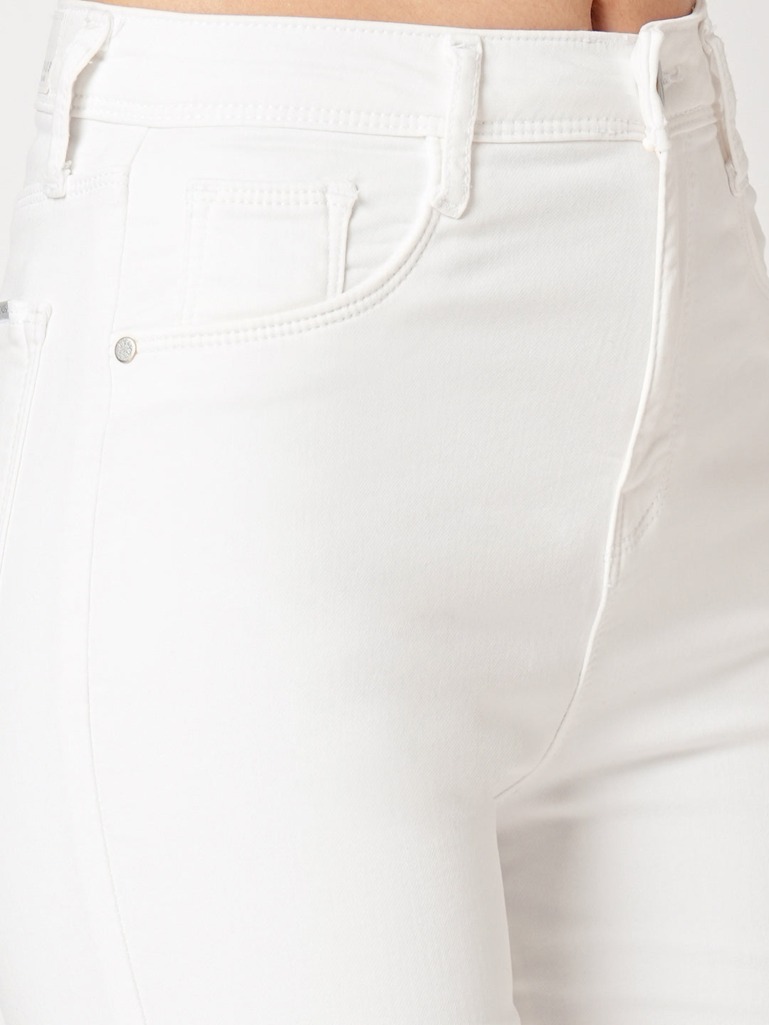 Women High-Rise Mini Flare Jeans