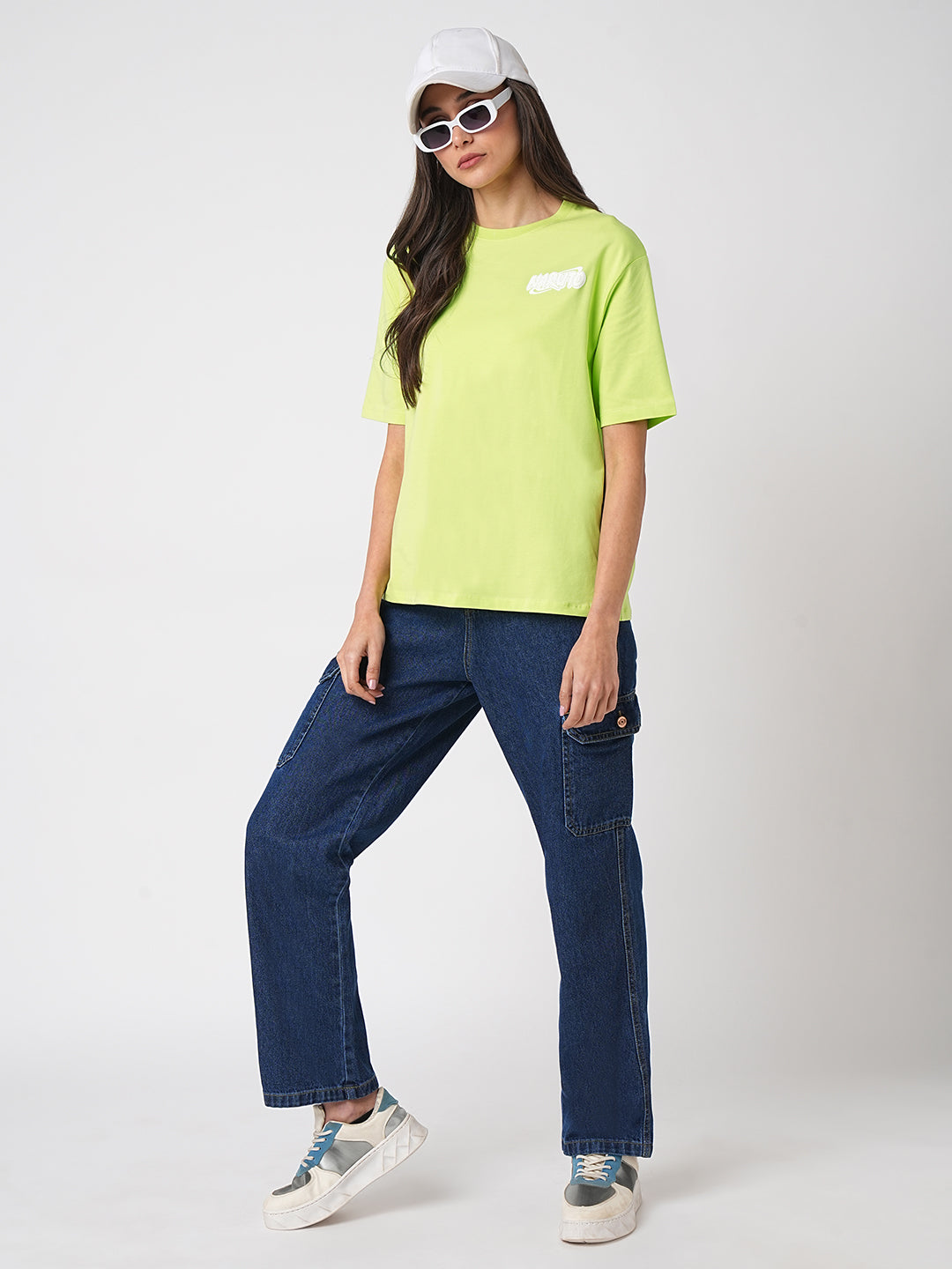 Women Naruto Lime Boxy Graphic Tees