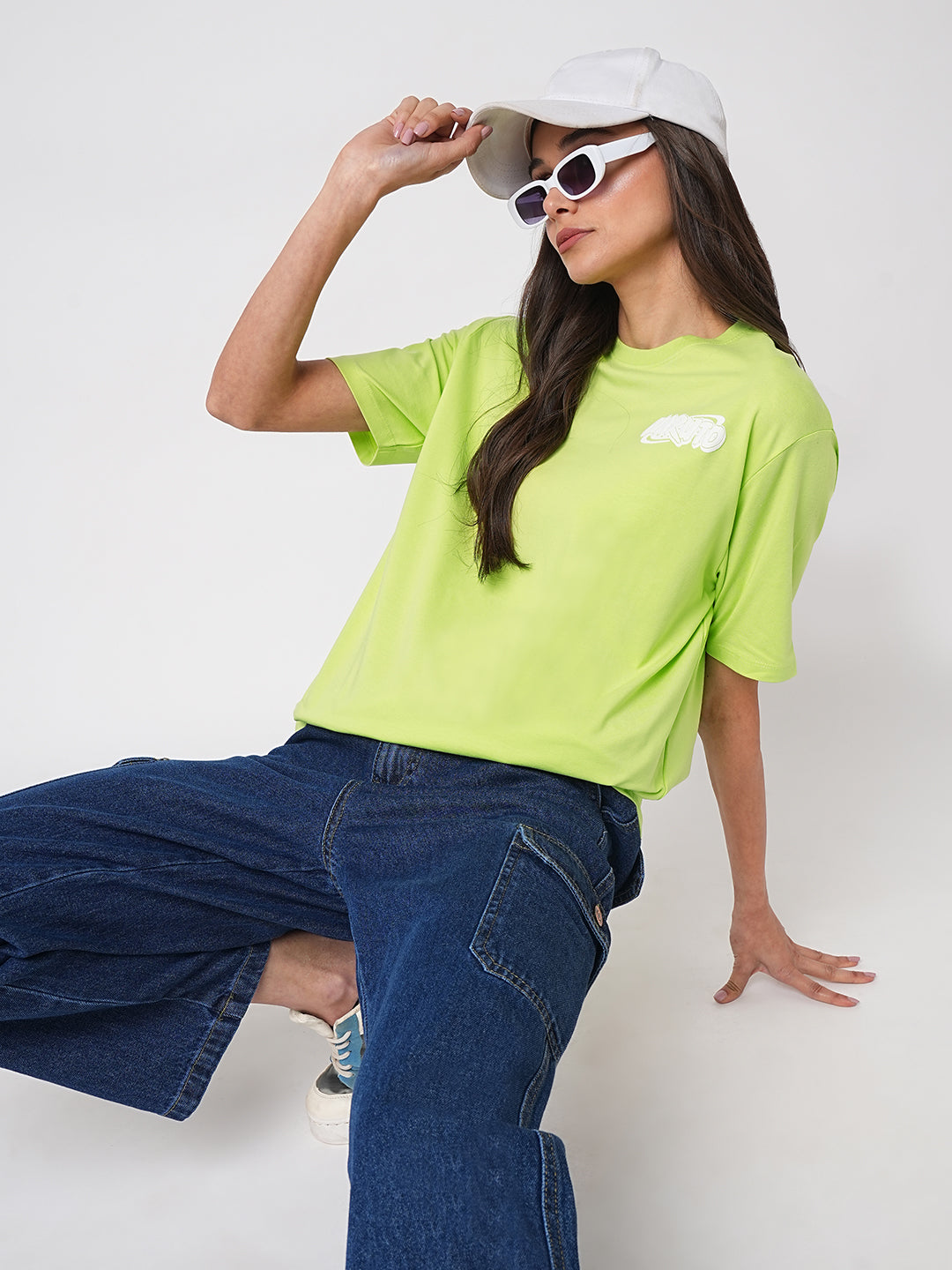 Women Naruto Lime Boxy Graphic Tees