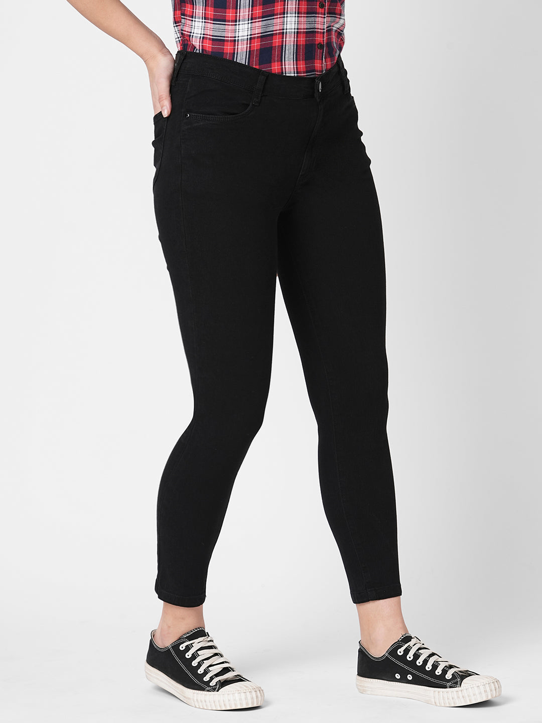 Women Black High-Rise Skinny Jeans