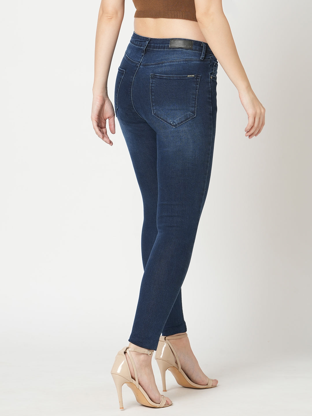 Women Dark Blue High-Rise Skinny Jeans
