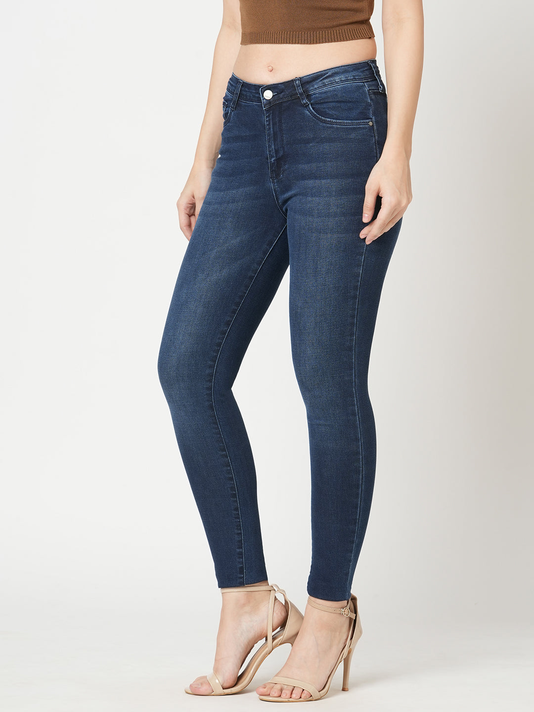 Women Dark Blue High-Rise Skinny Jeans