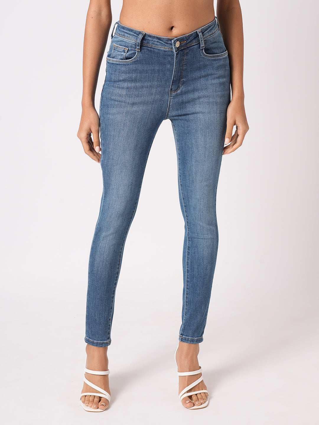 Women Blue Sky High-Rise Skinny Fit Jeans