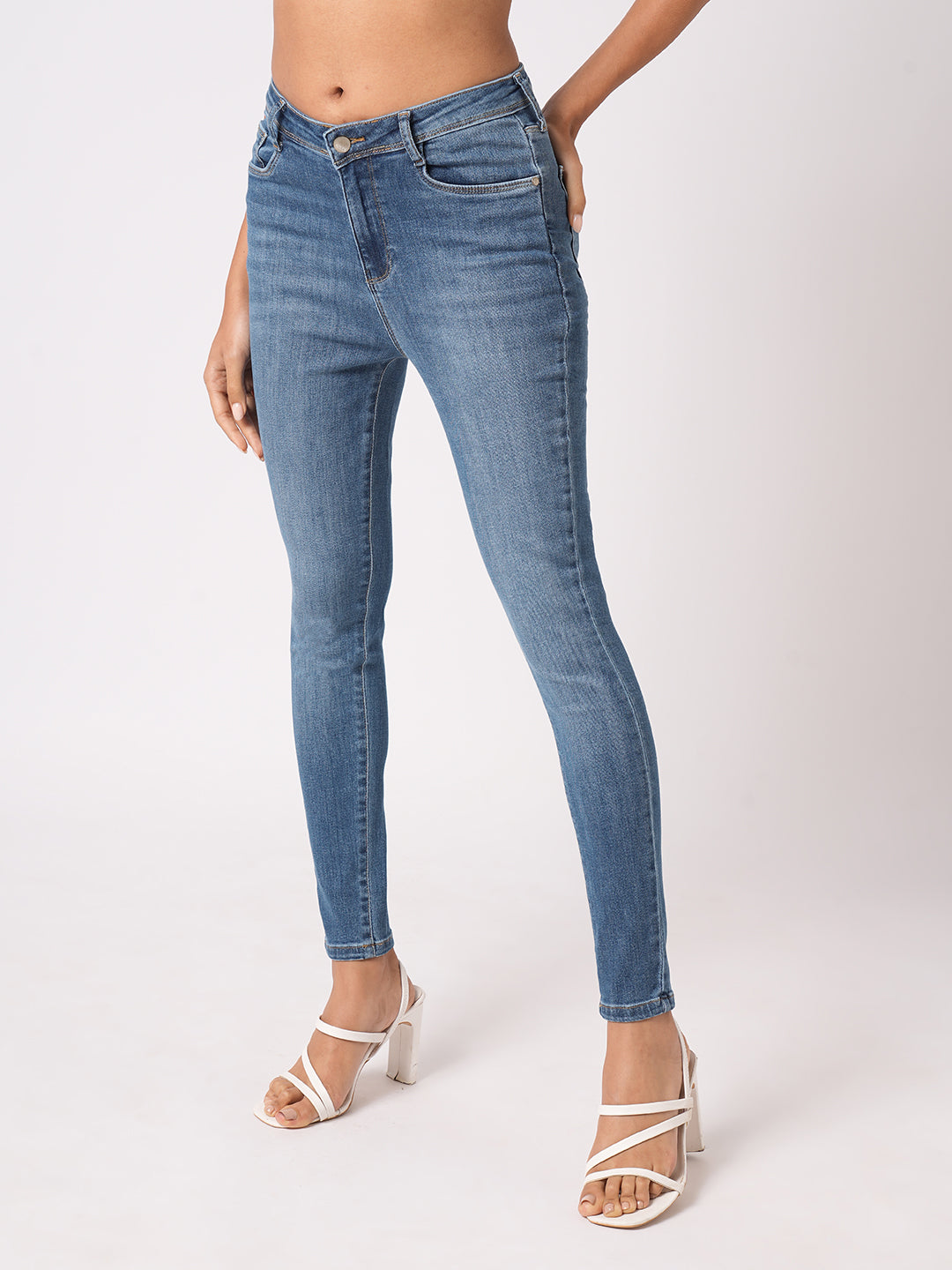 Women Blue Sky High-Rise Skinny Fit Jeans