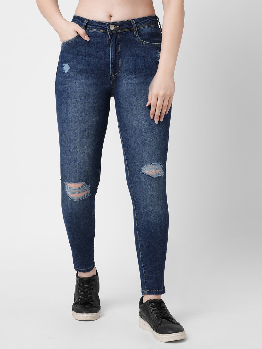Women Blue High-Rise Skinny Jeans