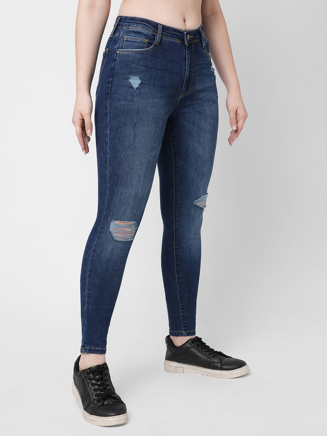 Women Blue High-Rise Skinny Jeans