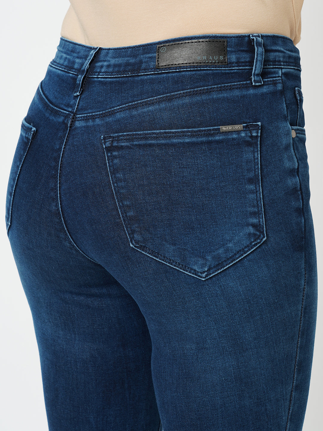 Women Dark Blue High-Rise Flare Jeans