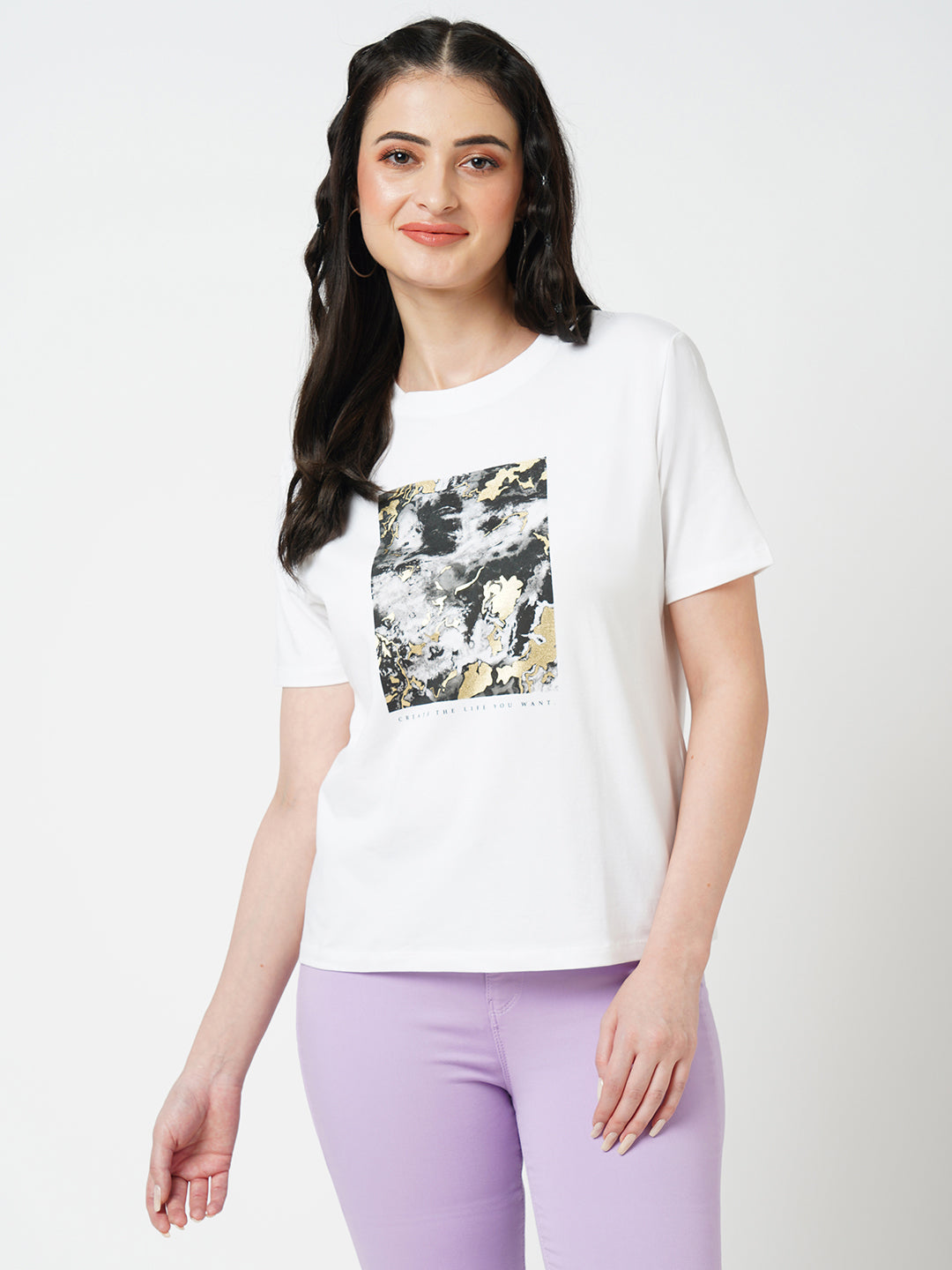 Women Slim Fit Graphic Tees