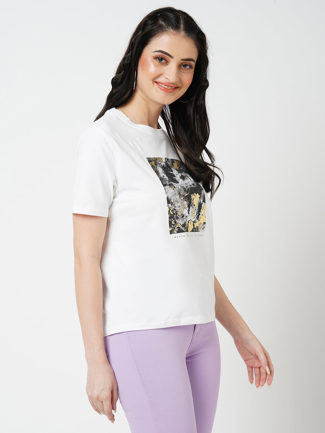 Women Slim Fit Graphic Tees