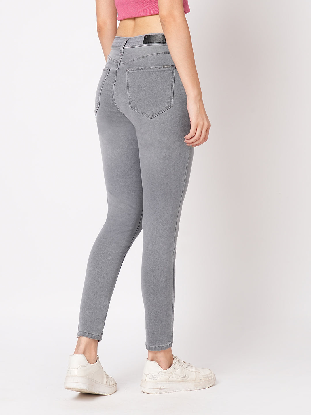 Women Grey High-Rise Skinny Jeans