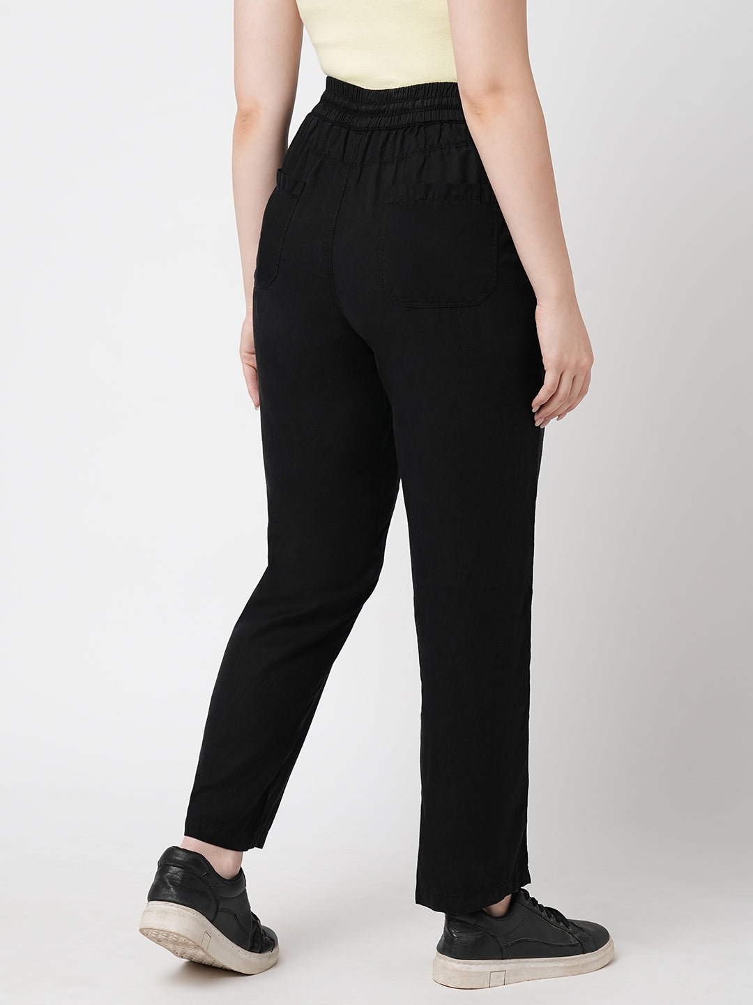 Women High-Rise Comfort Paper Bag Pants