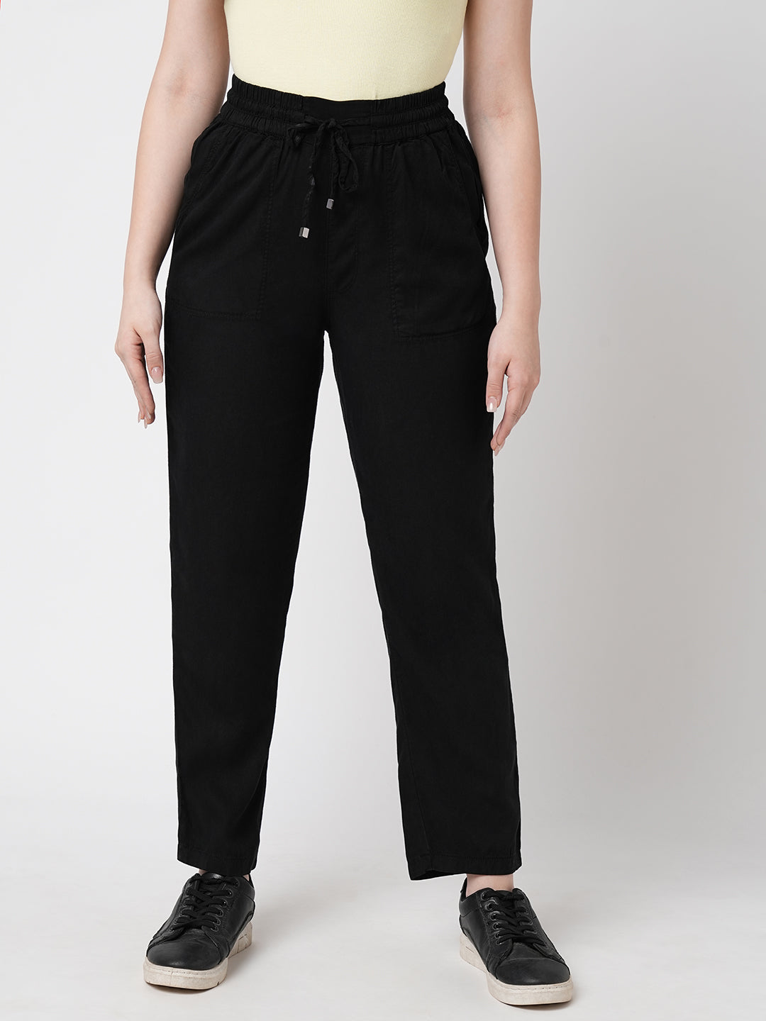 Women High-Rise Comfort Paper Bag Pants