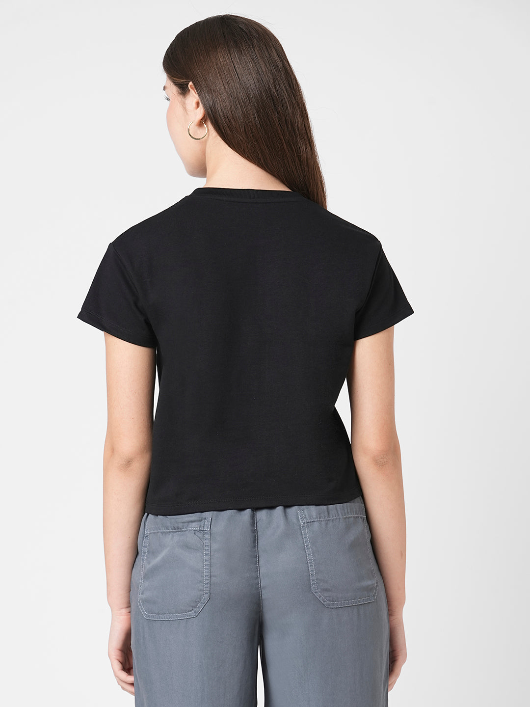 Women Typography Athleisure Slim Fit Crop Top