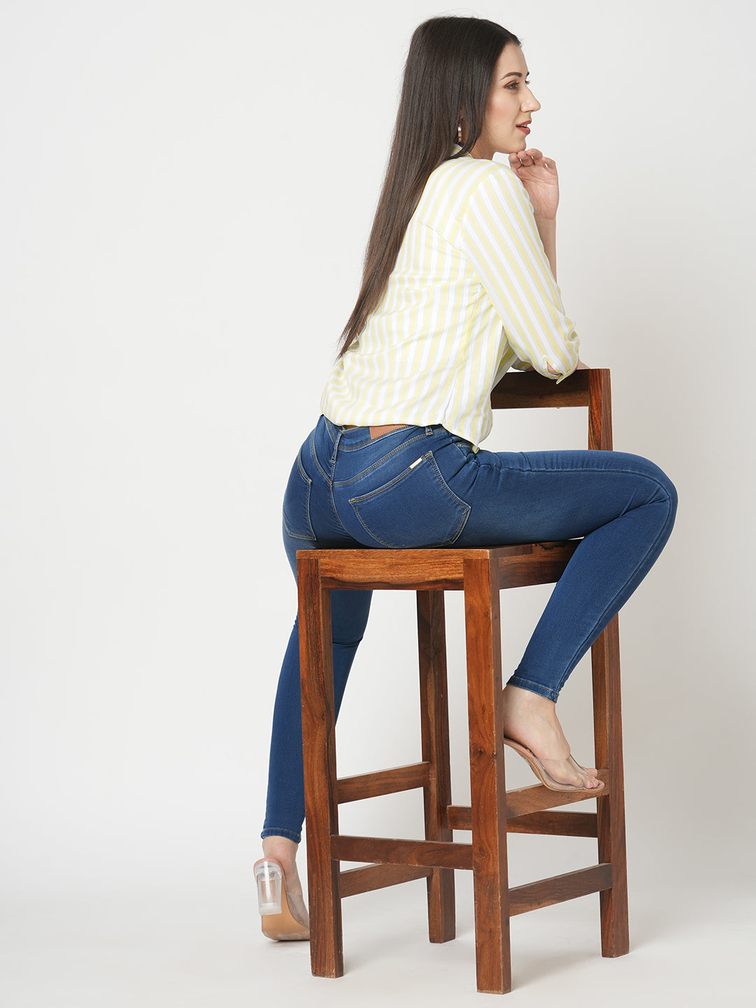 Women Blue High-Rise Skinny Jeans