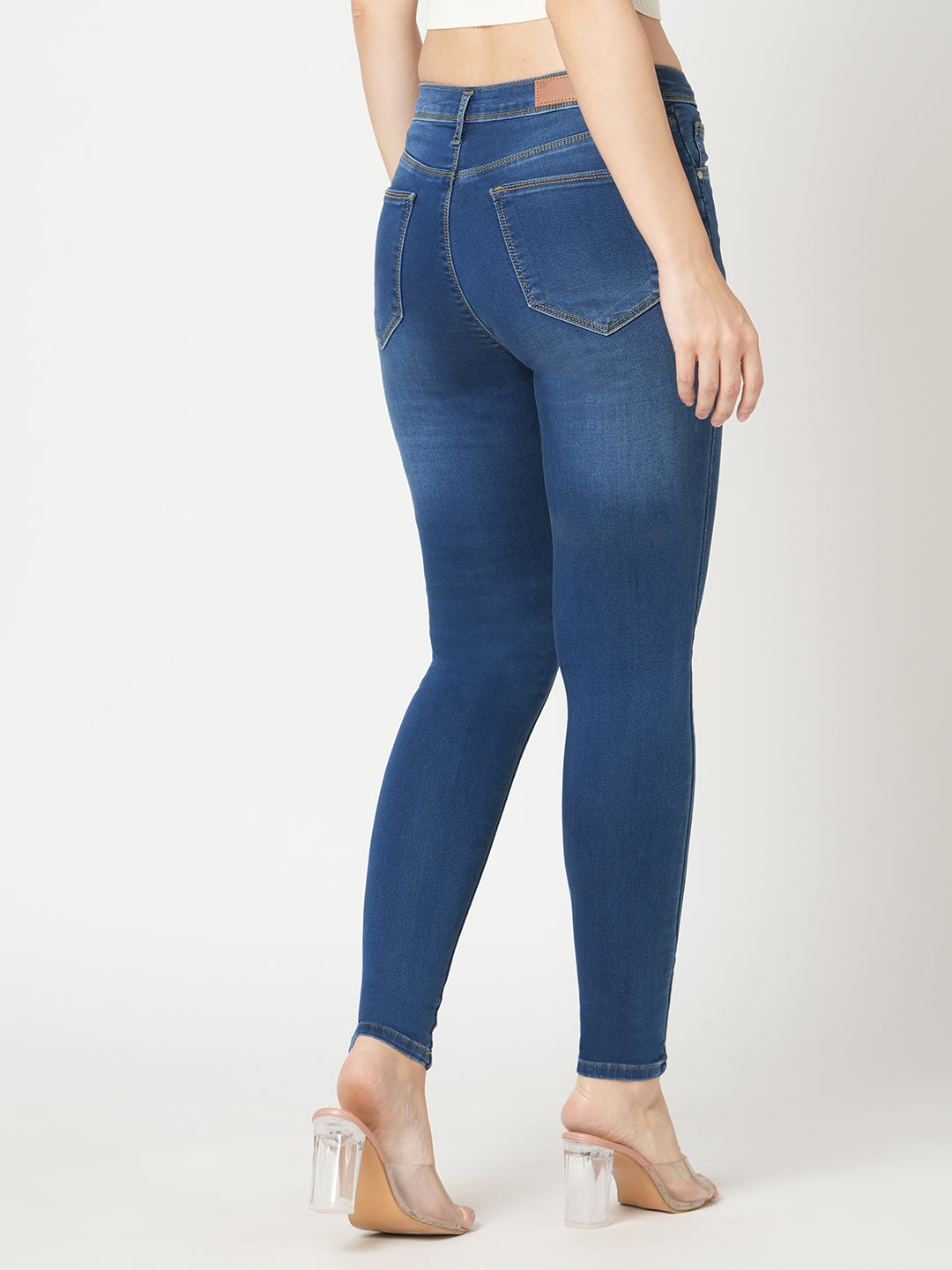 Women Blue High-Rise Skinny Jeans