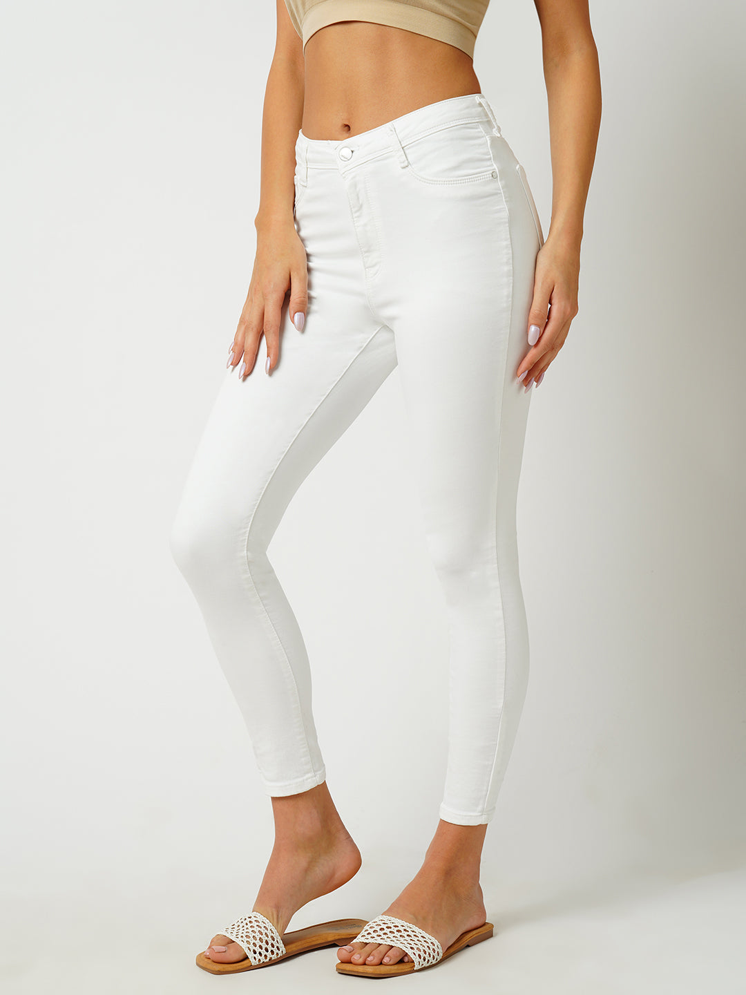 Women White High-Rise Skinny Jeans