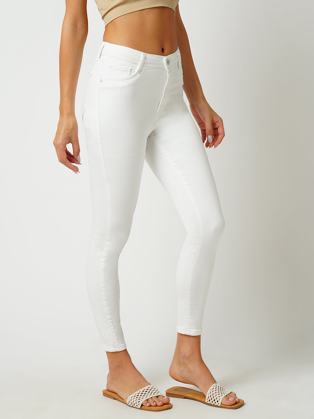 Women White High-Rise Skinny Jeans
