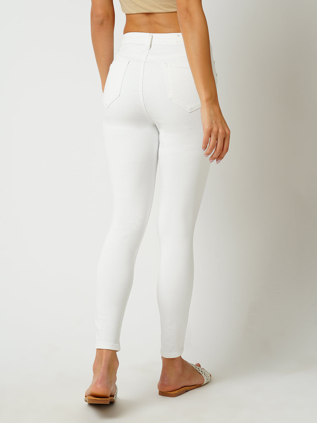 Women White High Rise Skinny Jeans
