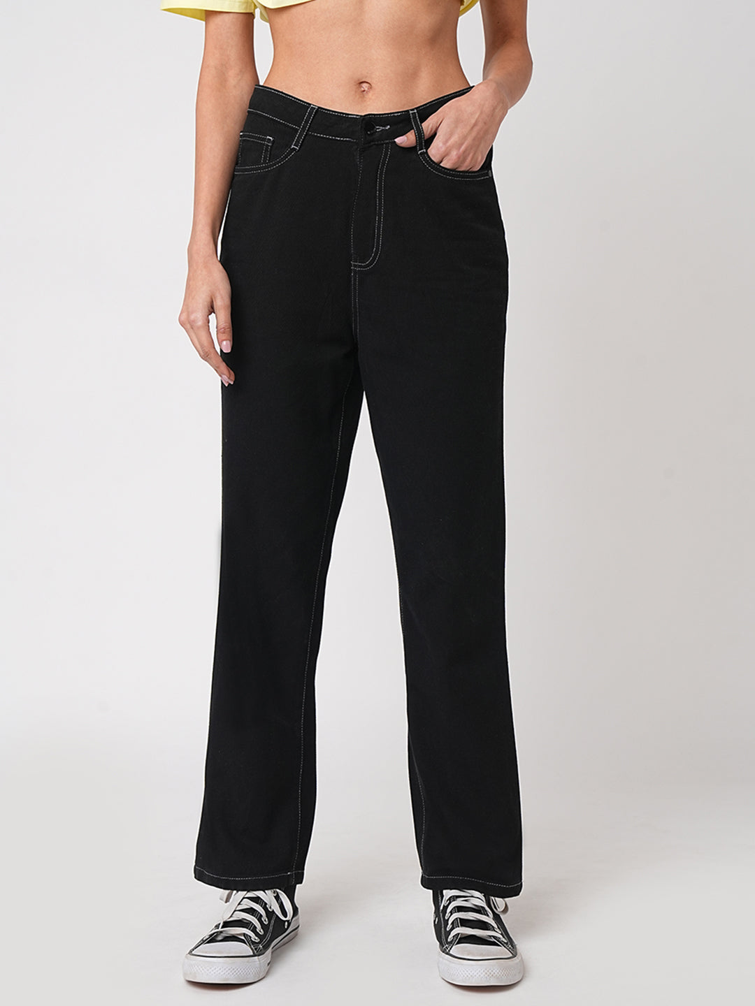 Women High-Rise Loose Straight Jeans