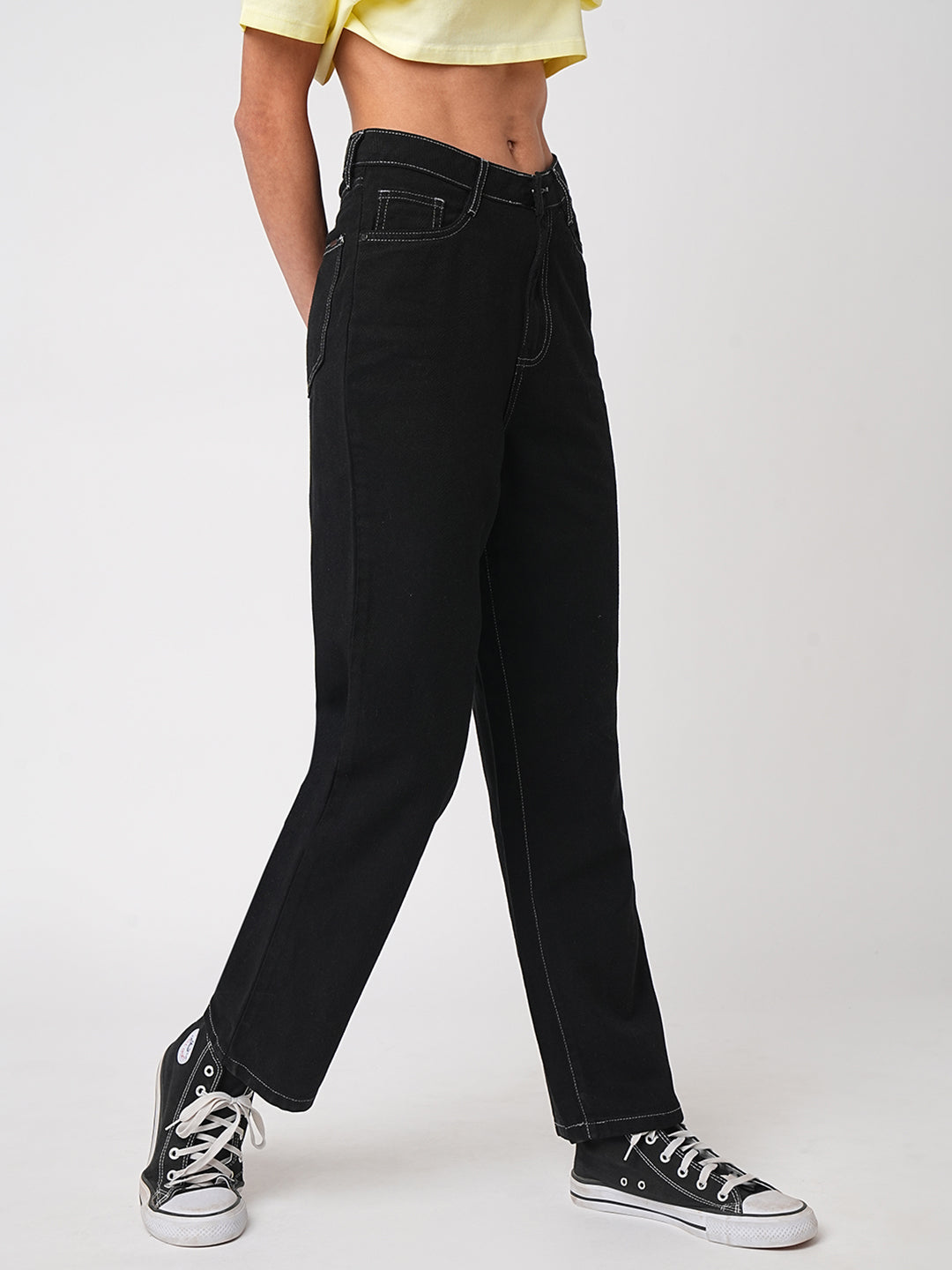 Women High-Rise Loose Straight Jeans