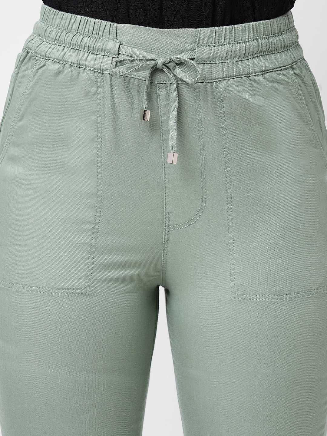 Women Mint Green Mid-Rise Paper Bag