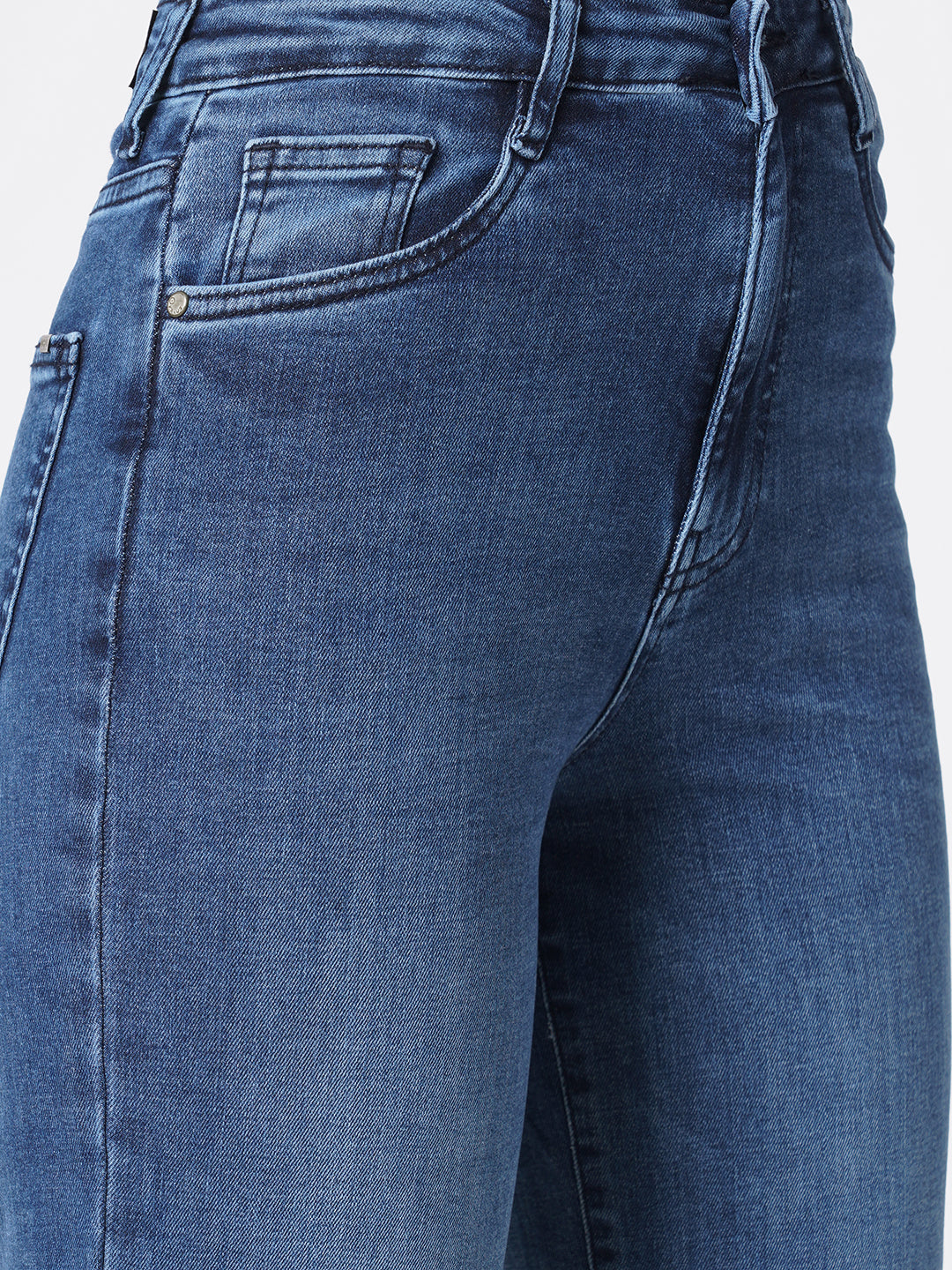 Women Blue High-Rise Wide Leg Jeans