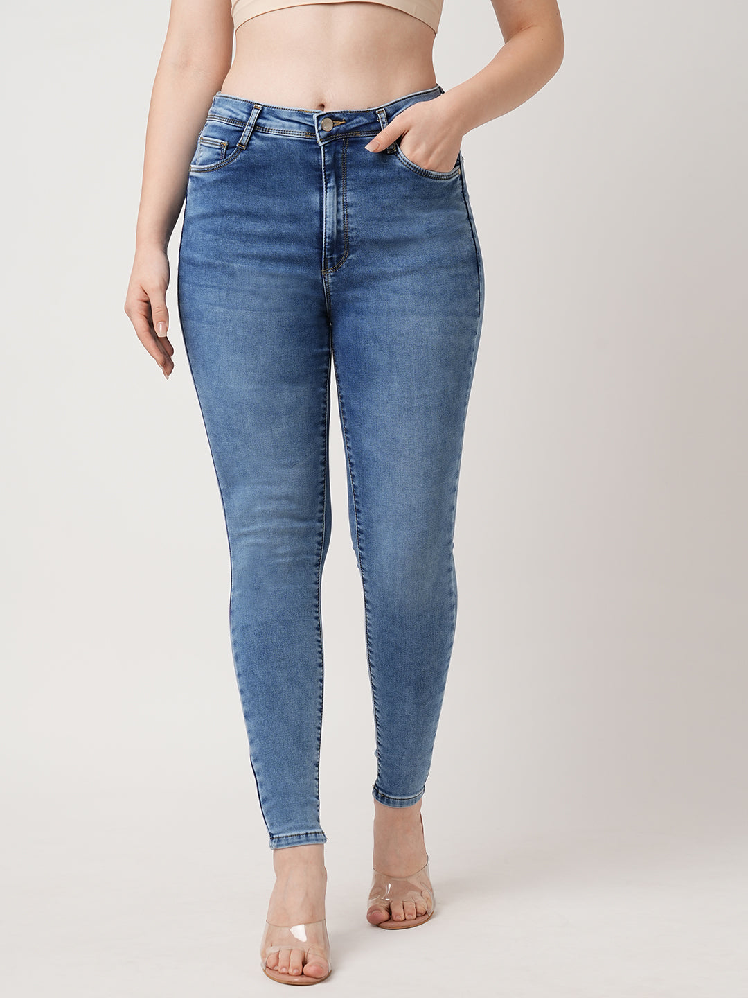 Women Sky High-Rise Skinny Fit Jeans