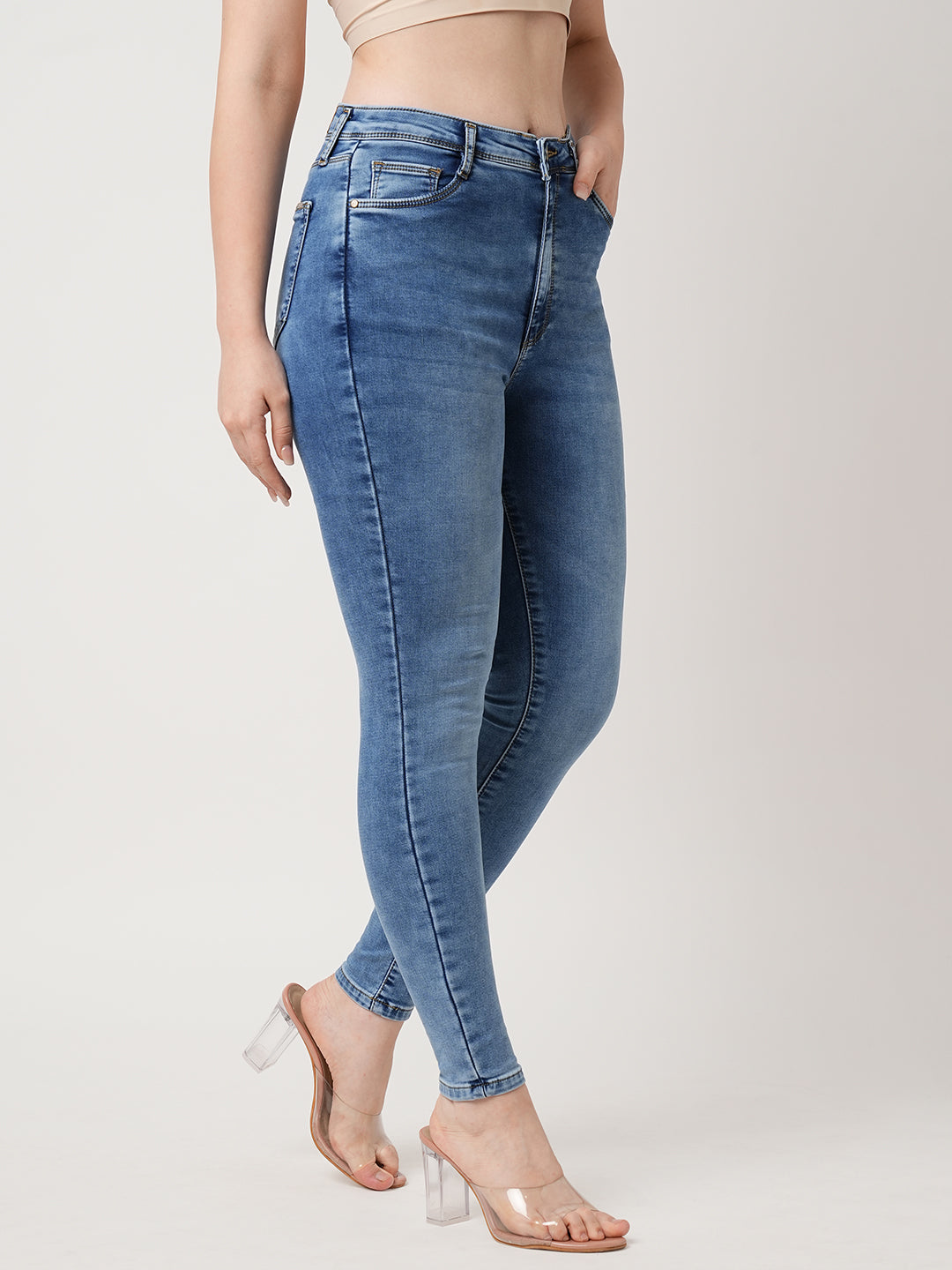 Women Sky High-Rise Skinny Fit Jeans