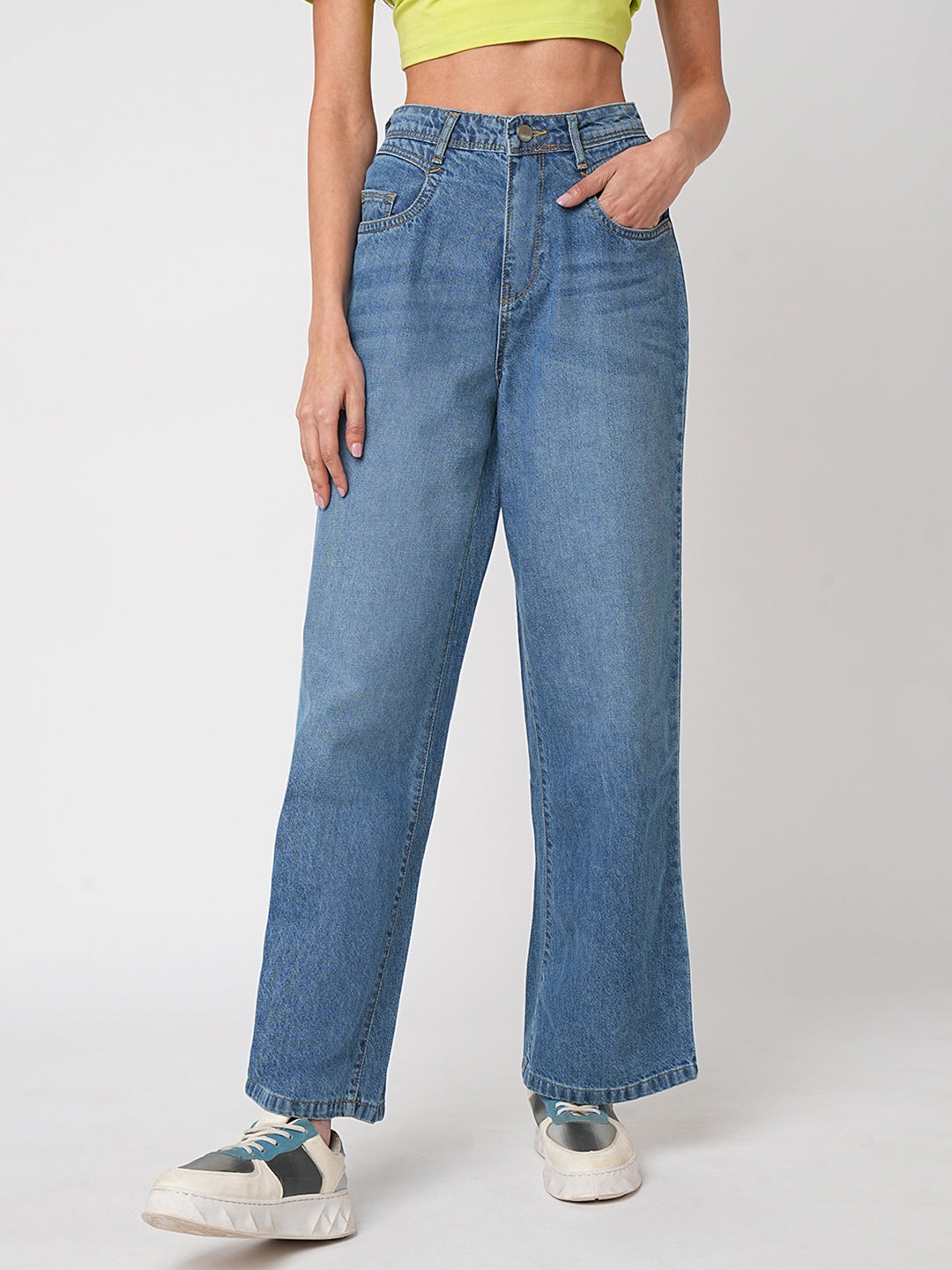 Women High-Rise Wide Leg Jeans