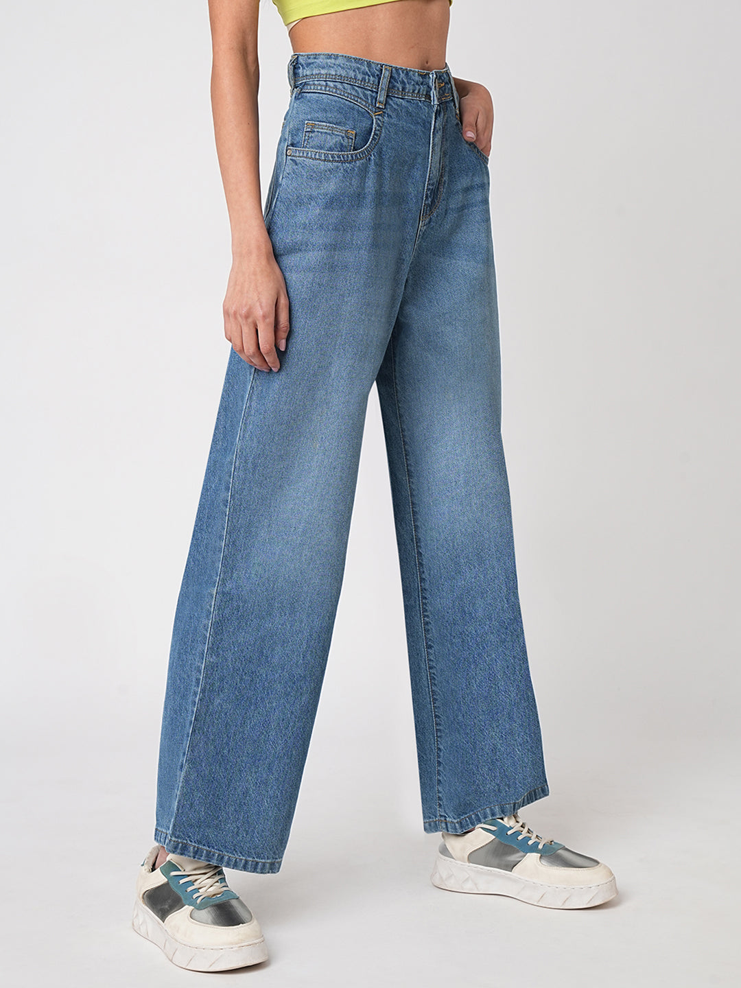 Women High-Rise Wide Leg Jeans