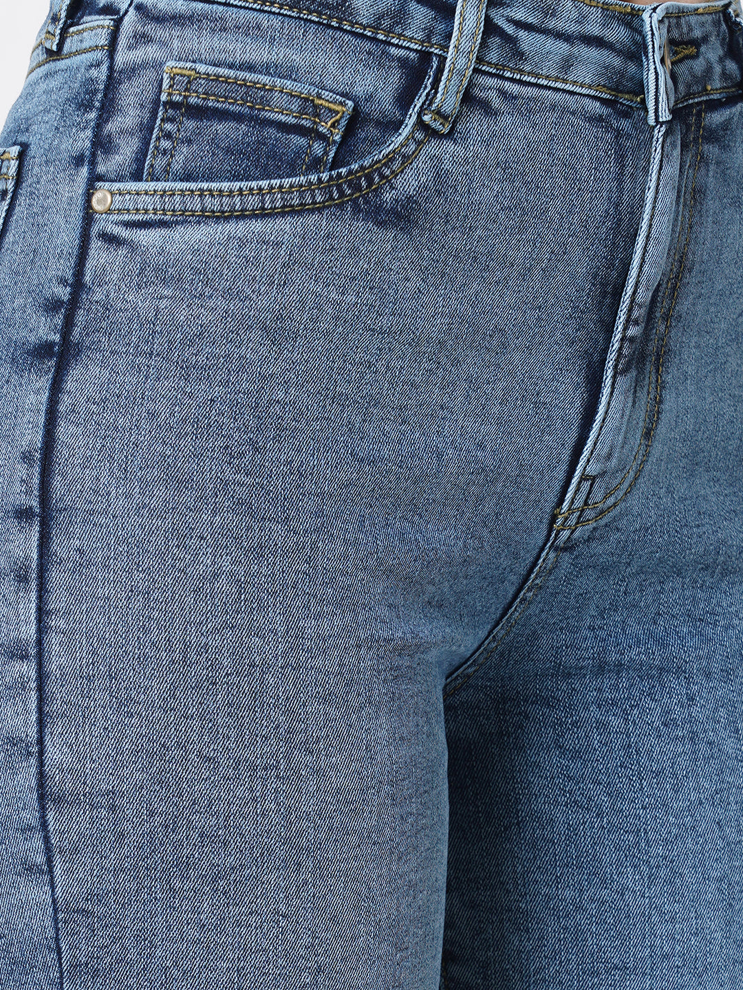 Women Blue High-Rise Loose Straight Fit Jeans