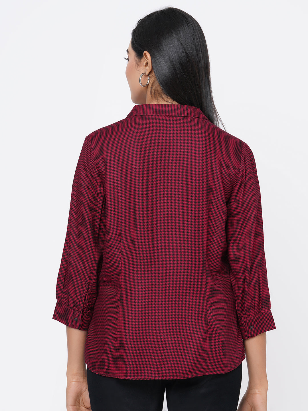Women Red & Black Checks Shirt